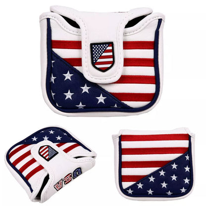 USA flag pattern golf putter cover made of durable PU synthetic leather