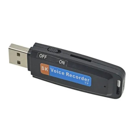 Black and white SK-001 fashion USB flash drive with creative design showing dimensions of 70mm length.