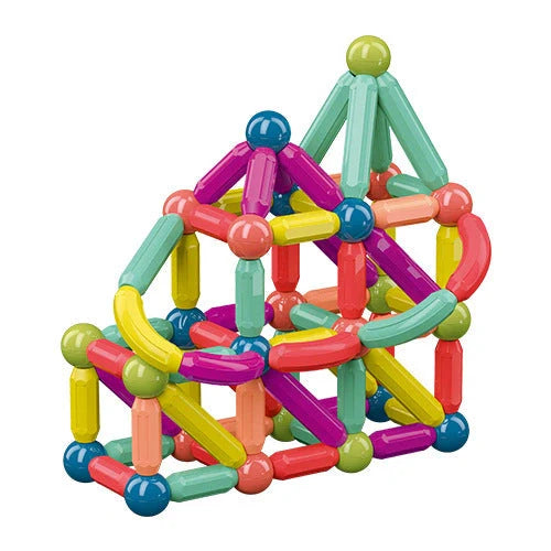 Colorful magnetic stick building blocks set for children, educational STEM toy