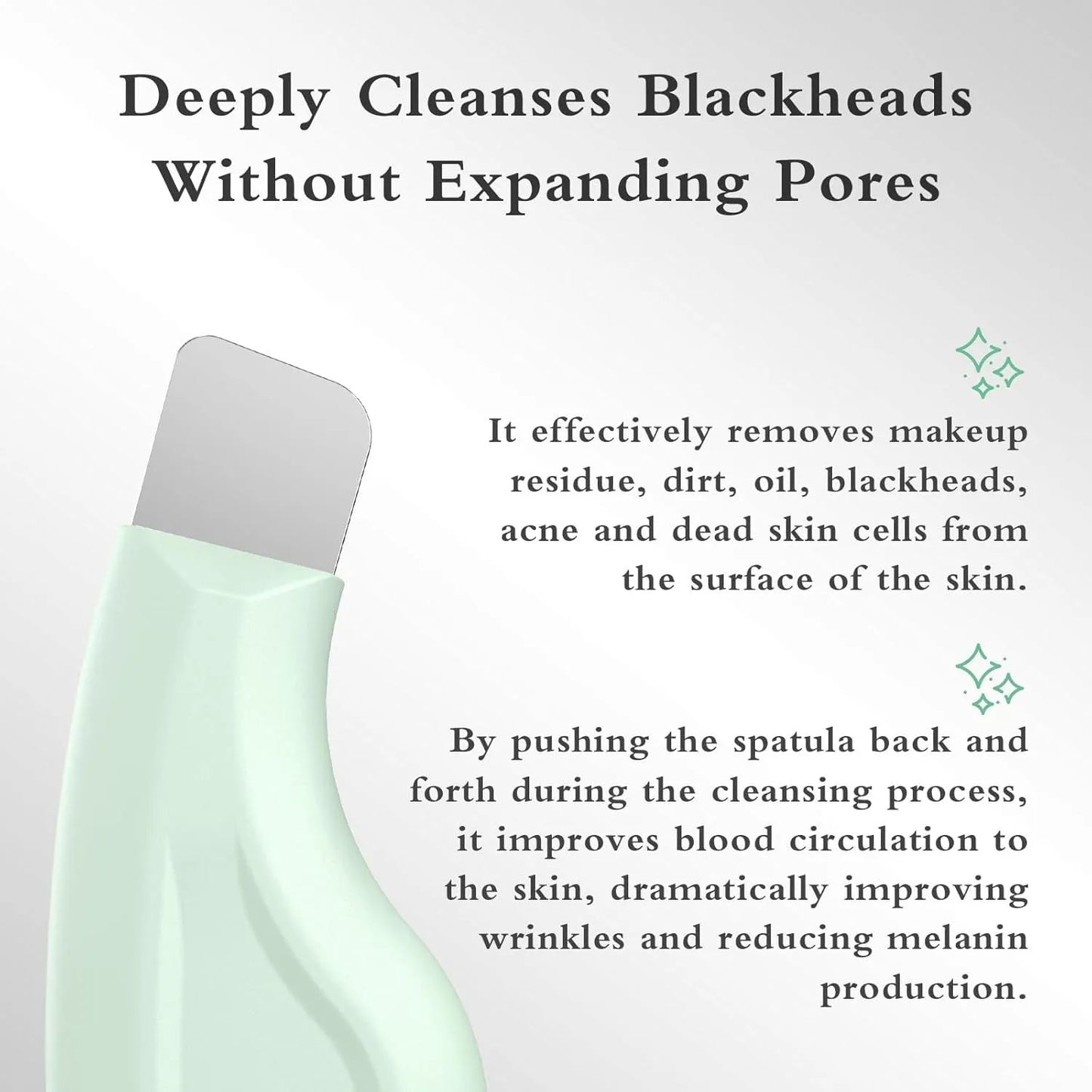 Stainless steel pore scraper face spatula with non-slip handle for blackhead removal