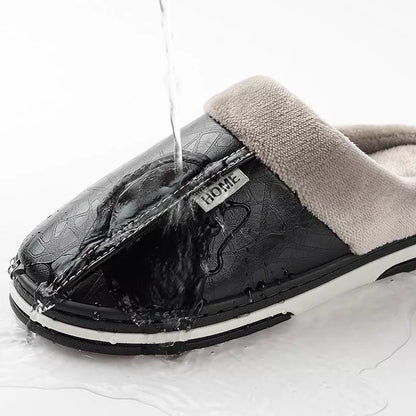 PU waterproof cotton slippers in various colors for men and women