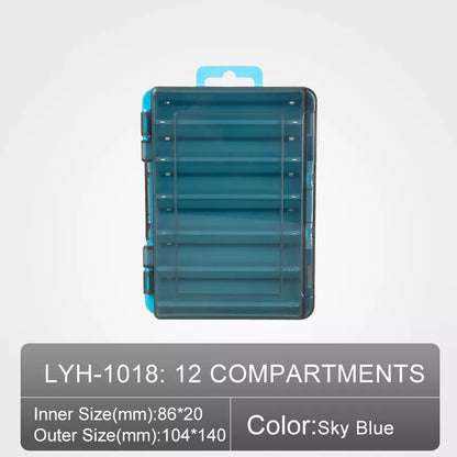 Double-layer bait storage box in vibrant orange or sky blue with Y groove and drain hole