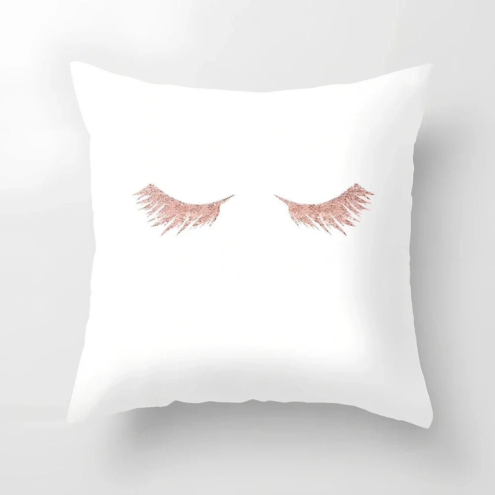 45x45cm pink sofa cushion cover with peach skin fabric texture