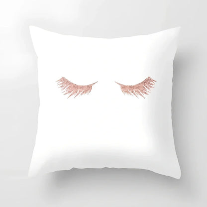 45x45cm pink sofa cushion cover with peach skin fabric texture