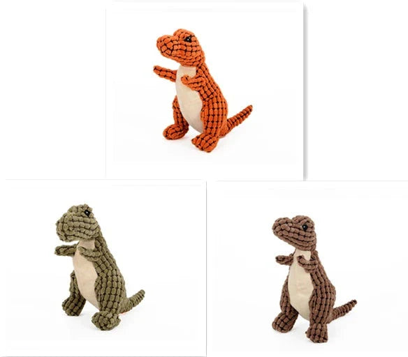 Durable dinosaur-shaped chew toys made of soft, high-quality materials for large dogs to play with and chew on