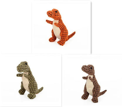 Durable dinosaur-shaped chew toys made of soft, high-quality materials for large dogs to play with and chew on