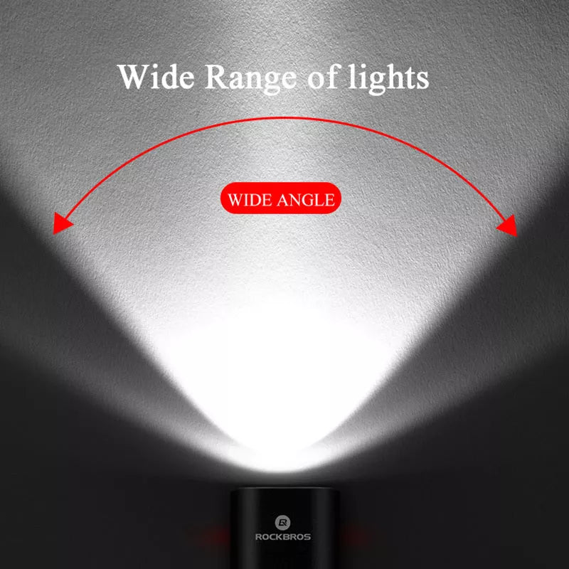 ROCKBROS YQ-QD black bicycle light with USB charging and 400 lumen brightness