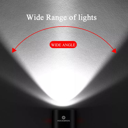 ROCKBROS YQ-QD black bicycle light with USB charging and 400 lumen brightness