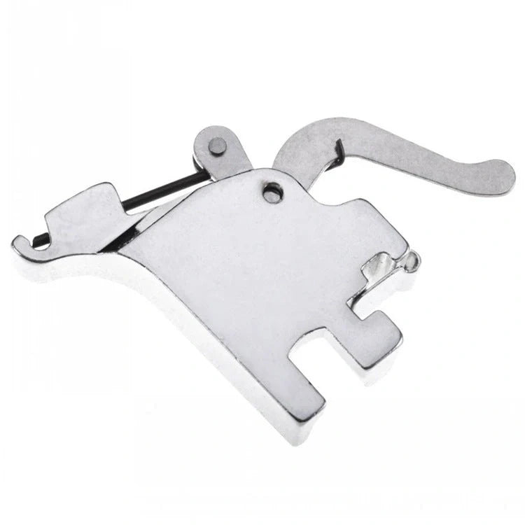 Universal sewing machine presser foot holder in silver, compatible with all domestic sewing machines