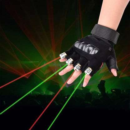 Stage Show Red Green Laser Gloves for dynamic performances with adjustable wrist