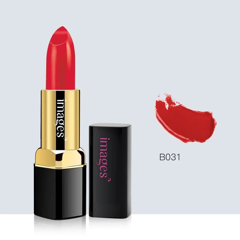 Moisturising lip gloss stick in a compact case, shown in shades like coral red and barbie pink.