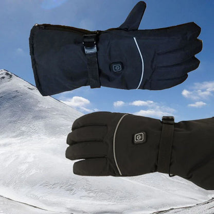 Premium electric heating gloves with three temperature settings, made with high-quality velvet and PU leather for superior warmth and grip.