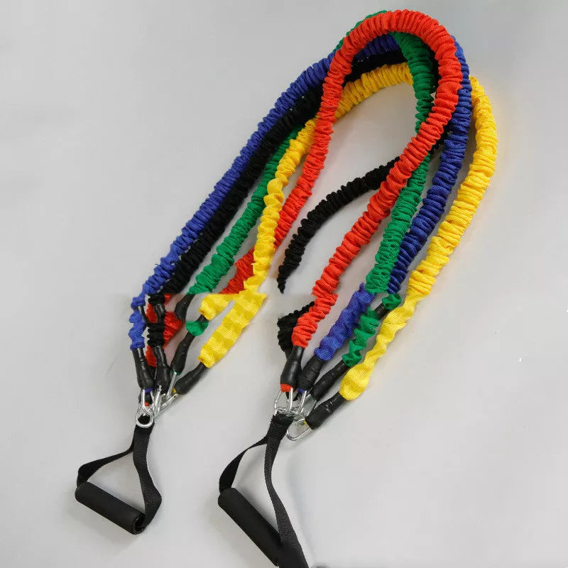 Latex Tension Belt Set for indoor fitness with adjustable resistance levels