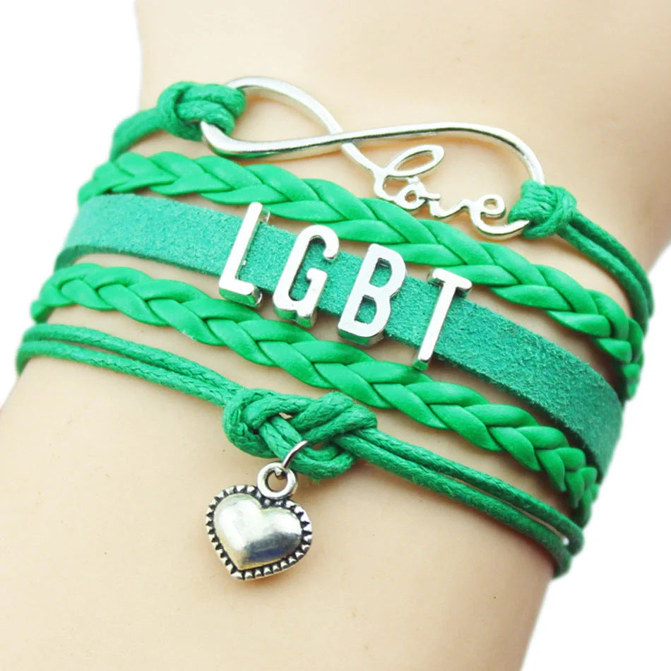 Adjustable multi-layer woven bracelet in vibrant colors with alloy accessories