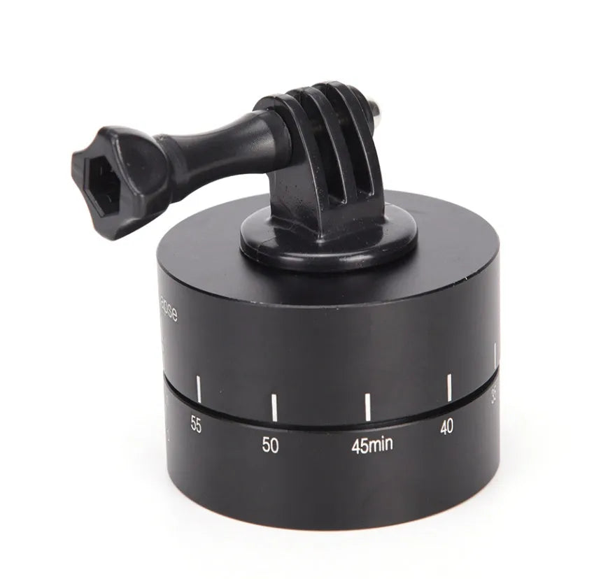 Lapse 360 degree auto rotate camera tripod head on a tripod