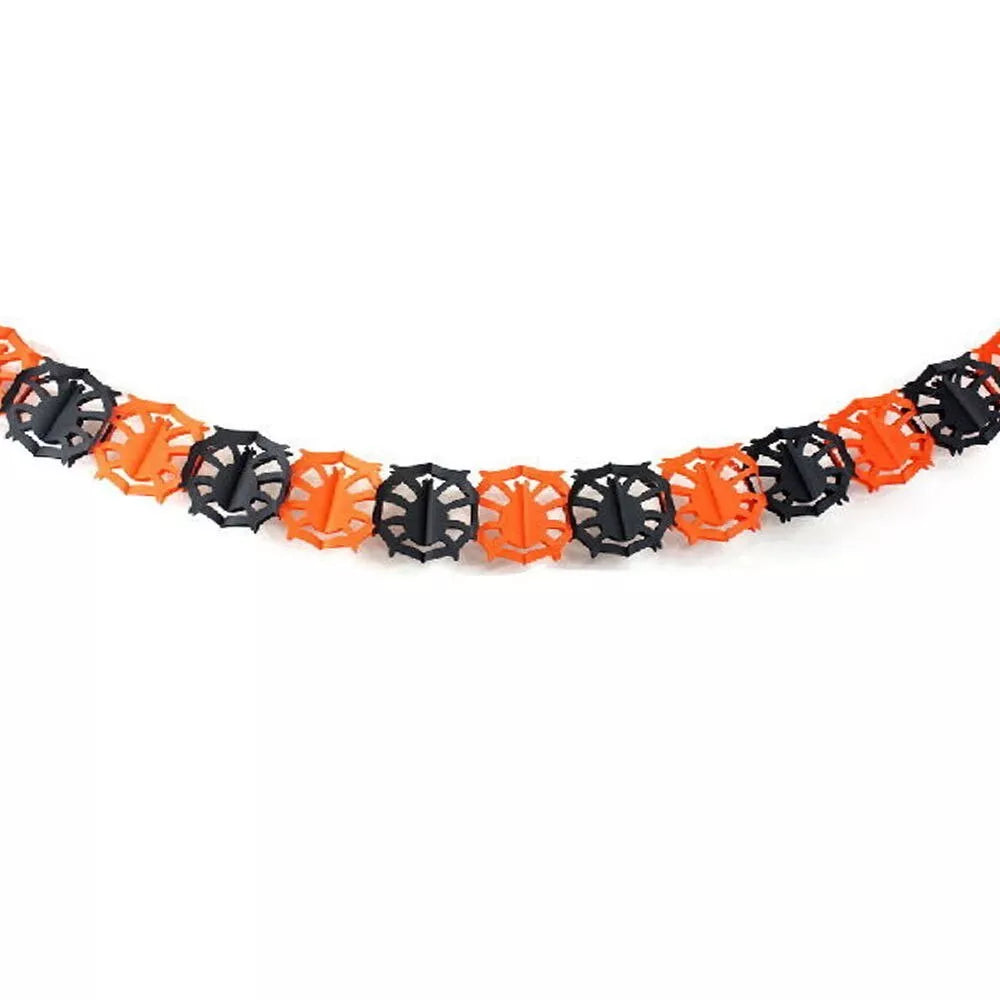 Halloween Paper Pull Flower decoration with yellow and black squash garland design