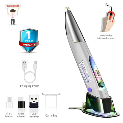 Versatile wireless pen mouse with ergonomic design, adjustable DPI, and plug-and-play connectivity for modern digital devices
