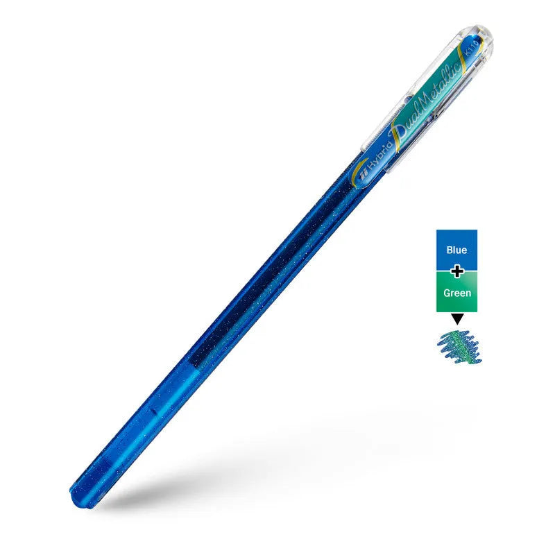 Flash K110 glitter gel pen with 1.0mm tip, shown in multiple colour options.