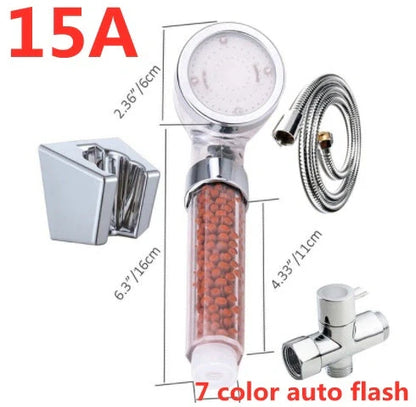 Color Changing LED Shower Head with temperature sensor and high-pressure filter