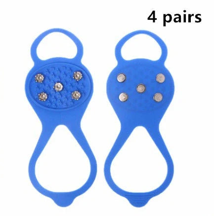 Silicone Non-Slip Shoe Grips for ice and snow safety in multiple colors
