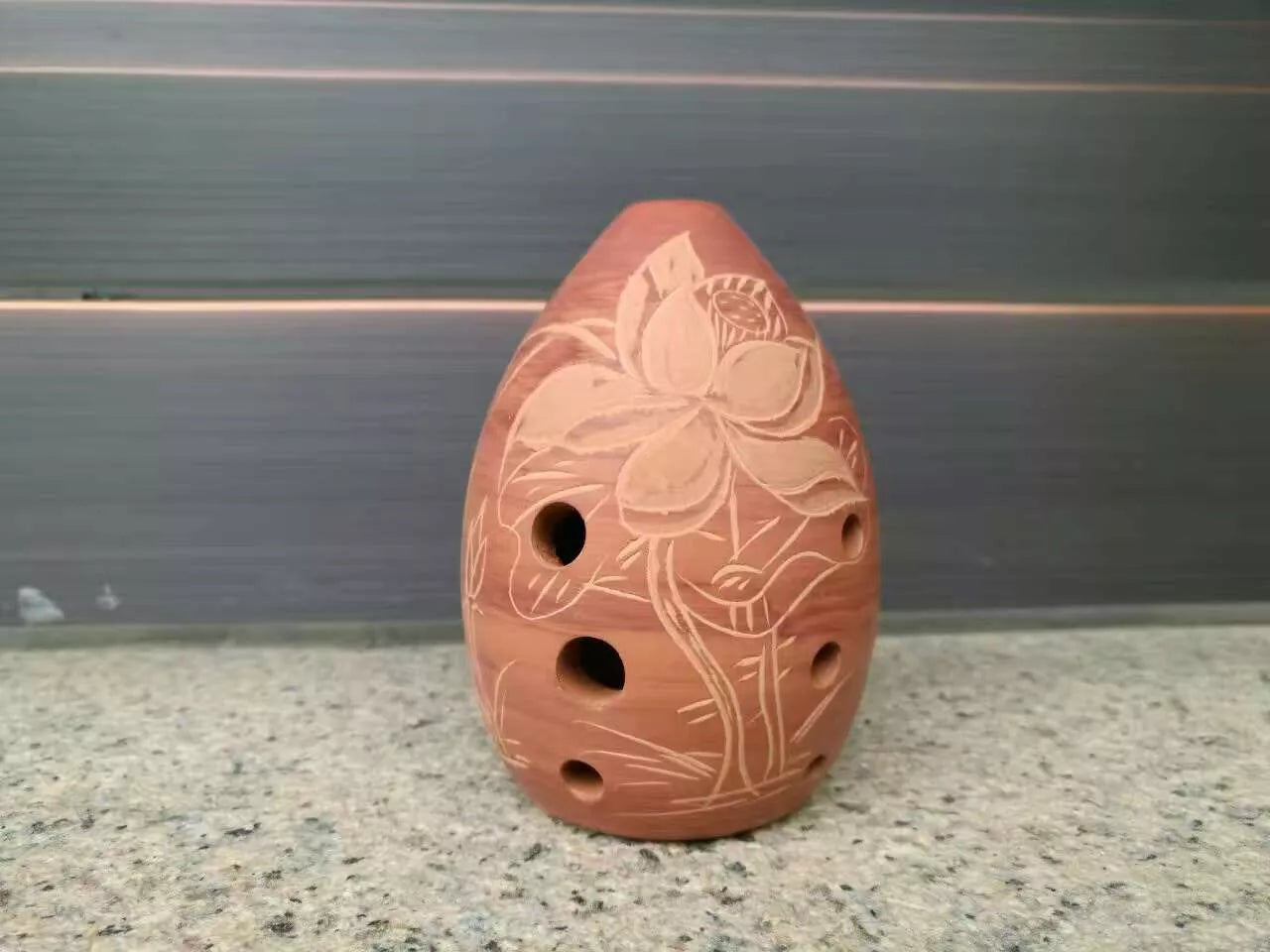 Seven Star Ancient Xun Musical Instrument with eight holes and pear shape in various colors