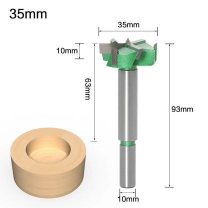 Three-edge woodworking hole opener milling cutter with carbide blade and 50mm diameter
