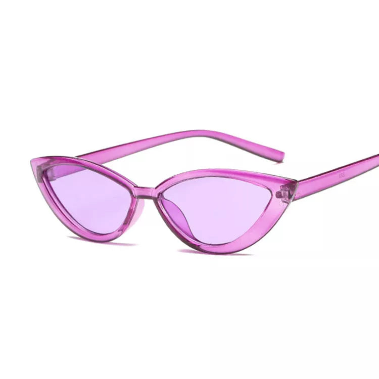 Cat eye sunglasses in various colors with UV protection and lightweight PC frame