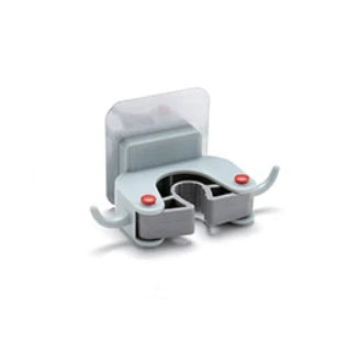Versatile adhesive wall hooks for organizing mops, brooms, and other cleaning tools in the bathroom or laundry room