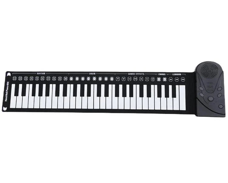 Portable 88-key digital piano with flexible, roll-up design for easy transportation and storage