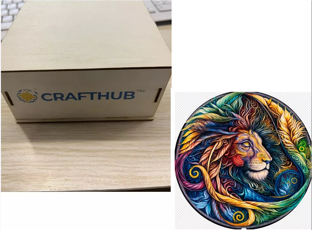 Animal Puzzle Craft Hub A3 Size Wooden Box for puzzle storage and organization