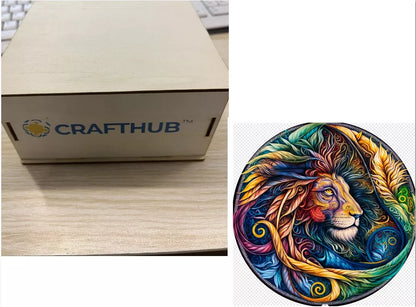 Animal Puzzle Craft Hub A3 Size Wooden Box for puzzle storage and organization