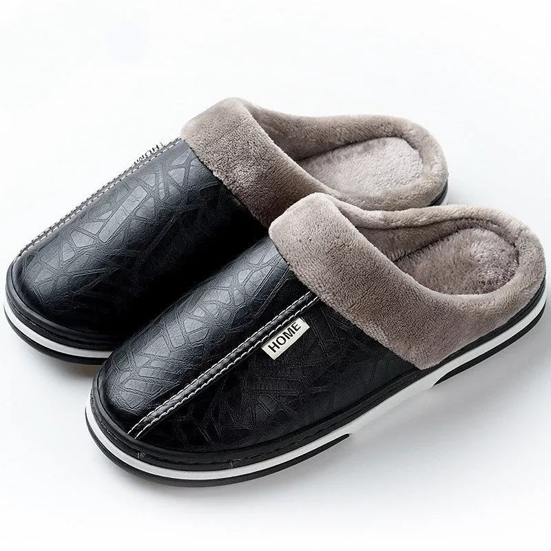 PU waterproof cotton slippers in various colors for men and women