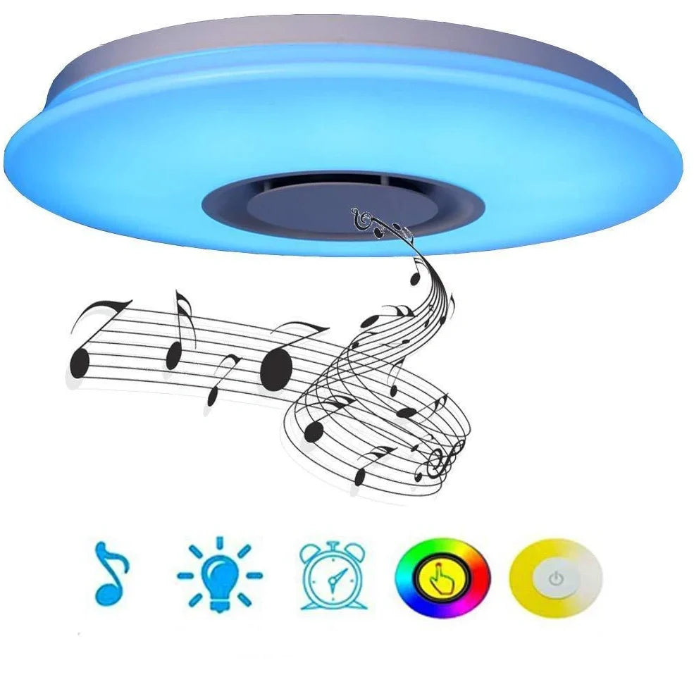 40cm white Bluetooth music LED ceiling lamp with 24W power and multiple control options
