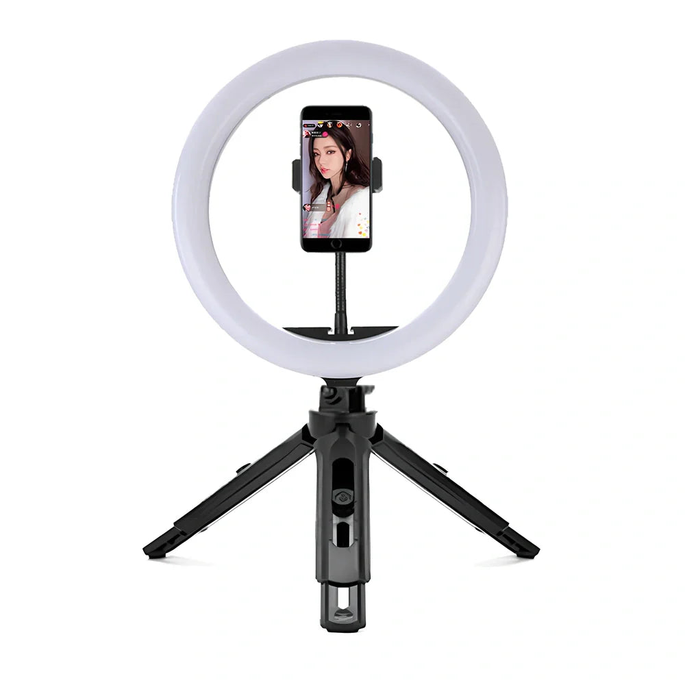 10-inch ring selfie beautifying light with adjustable 19cm metal bracket for smartphone photography