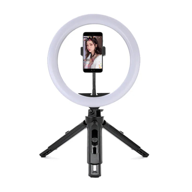 10-inch rotating ring selfie light with 19cm metal bracket for smartphone photography