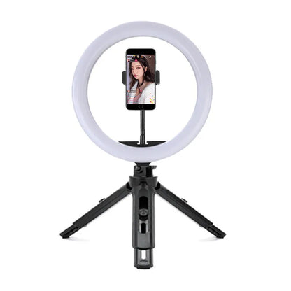 10-inch rotating ring selfie light with 19cm metal bracket for smartphone photography