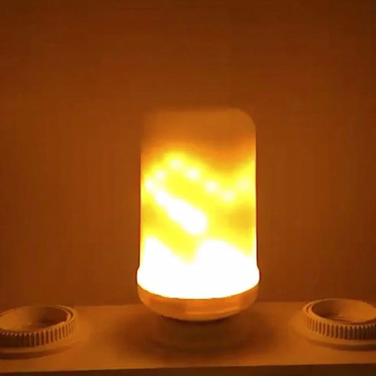 LED flame lamp with realistic 3D flickering effect showing compact 17cm height design
