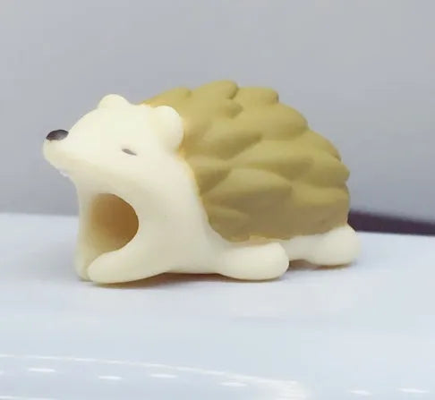 Silicone animal-shaped cable protector for Apple iPhone lightning charging cable.