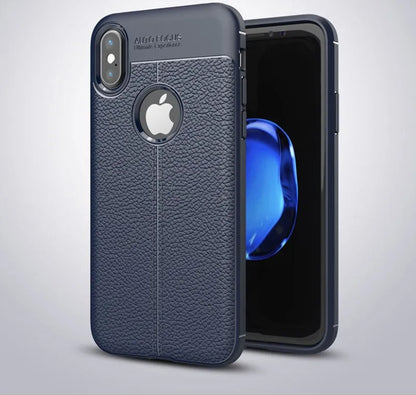 WeFor black PU leather and silicone phone case for OnePlus 6 with slim 2mm profile and screen protector.