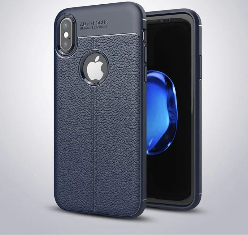 WeFor PU leather and silicone phone case for OnePlus 5, 5T, 6 in black with slim 2mm profile