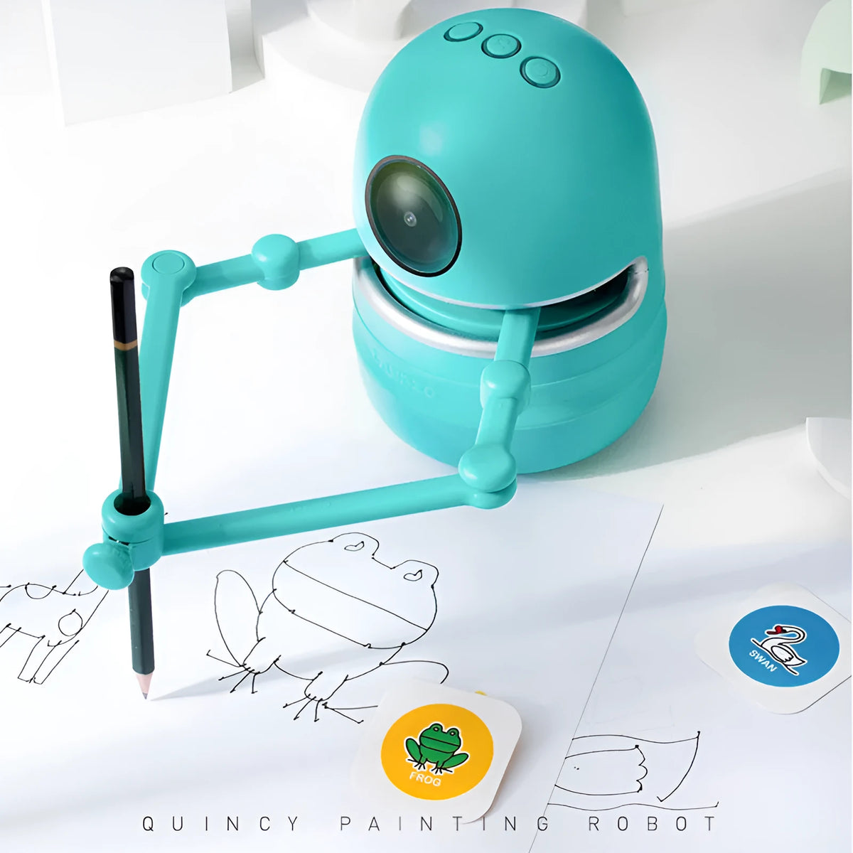Painting robot for children, ABS plastic, 153 x 105 mm, English version with suction cup base