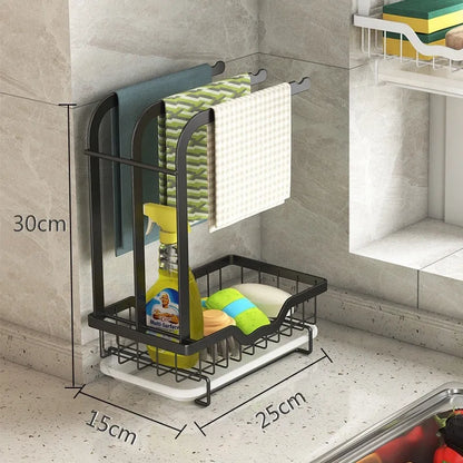 White foldable plastic kitchen storage rack for drying cloths, shown in new Chinese style.