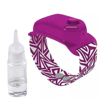 Hand sanitizer bracelet in various colors with portable dispenser for easy hygiene access
