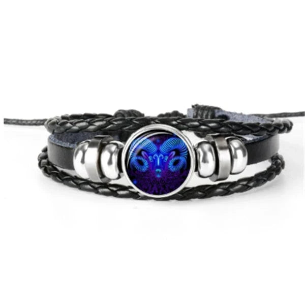 Stylish zodiac constellation bracelet with 12 zodiac sign design options