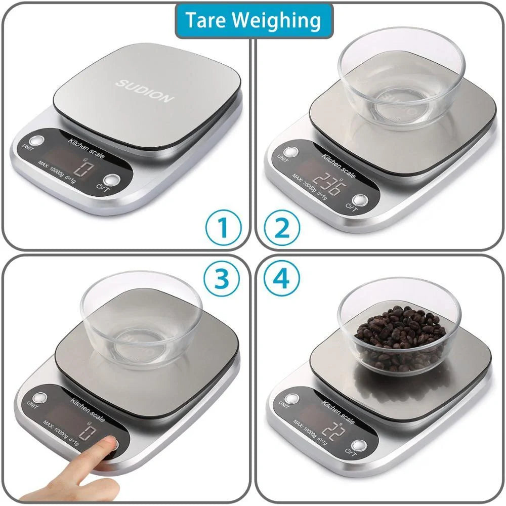 Precision kitchen scale with dual weighing modes for accurate cooking and baking
