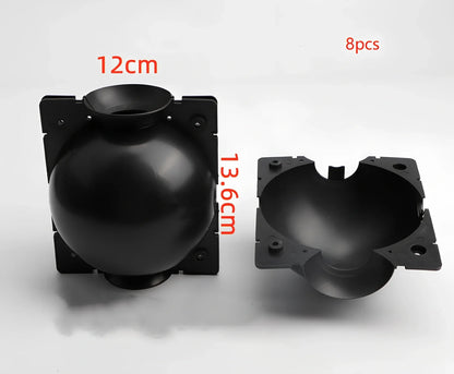 Black PP plastic plant rooting machine box for tree grafting, S size 10cm x 10cm with sealed lid for humidity control