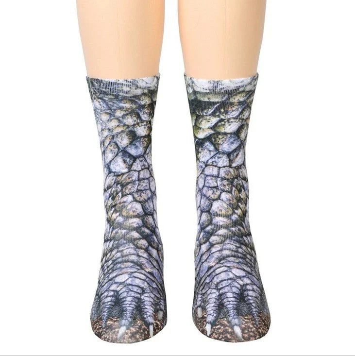 Stylish 3D animal print socks featuring various designs like cat, dog, elephant, and more for unisex all-day comfort and fashion