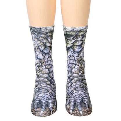 Stylish 3D animal print socks featuring various designs like cat, dog, elephant, and more for unisex all-day comfort and fashion