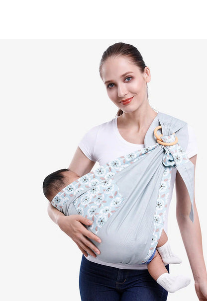 Adjustable baby wrap carrier in various colors for comfortable infant carrying