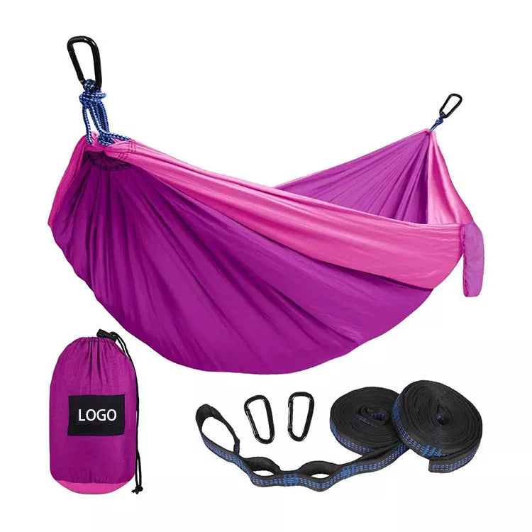 Nylon parachute cloth hammock in customizable colors for outdoor relaxation